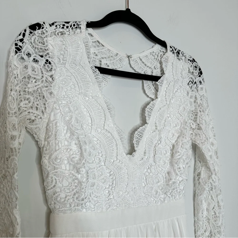 Lulus Awaken My Love White Long Sleeve Lace Maxi Dress - Picture 5 of 12